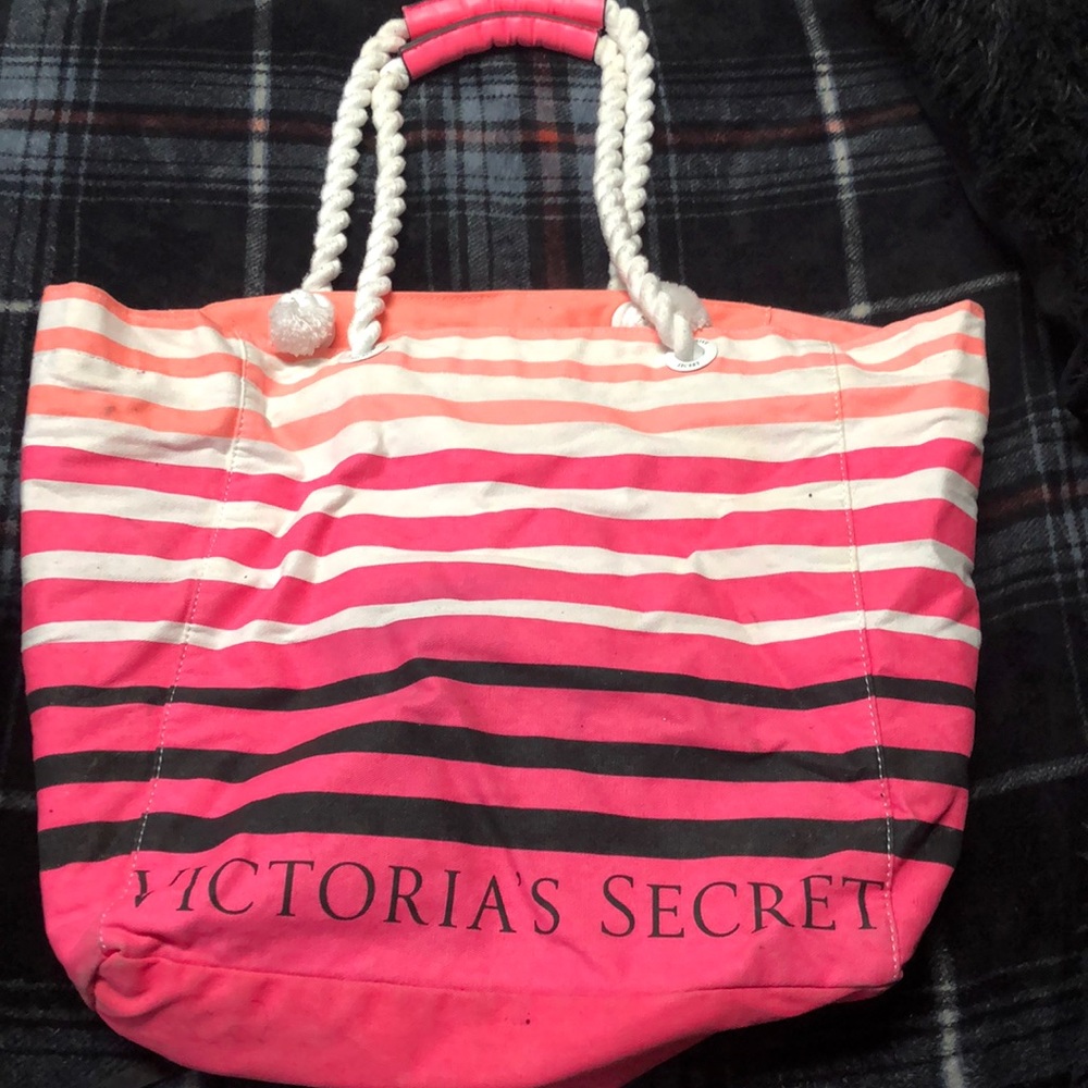 Big Victoria Secret Striped beach bag!